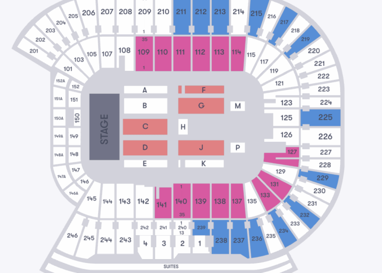 Seating chart for Minneapolis, MN's Huntington Bank Stadium.