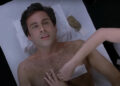 Steve Carell's Andy Stitzer lays on a waxing table in The 40-Year-Old Virgin