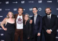 Jennifer Candy (from left), Ryan Reynolds, Rosemary Candy, Colin Hanks and Christopher Candy attend the premiere of "John Candy: I Like Me" at Toronto Film Festival.