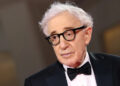 Woody Allen on the red carpet for the premiere of "Coup De Chance" at the 80th Venice International Film Festival.