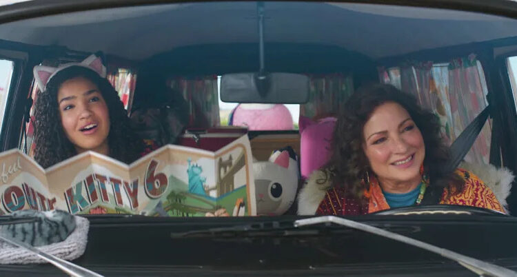 Gabby (Laila Lockhart Kraner), left, and Gigi (Gloria Estefan) in DreamWorks Animation's "Gabby's Dollhouse: The Movie." (DreamWorks Animation)