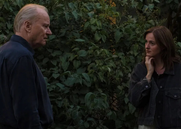 Stellan Skarsgård and Renate Reinsve in 'Sentimental Value'<cite>Kasper Tuxen/Mubi</cite>