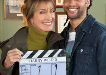 Jane Seymour and Rohan Nedd on set of 'Harry Wild' Season 5