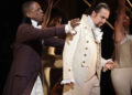  Theo Wargo/WireImage Actor Leslie Odom, Jr. (L) and actor, composer Lin-Manuel Miranda (R) perform on stage during