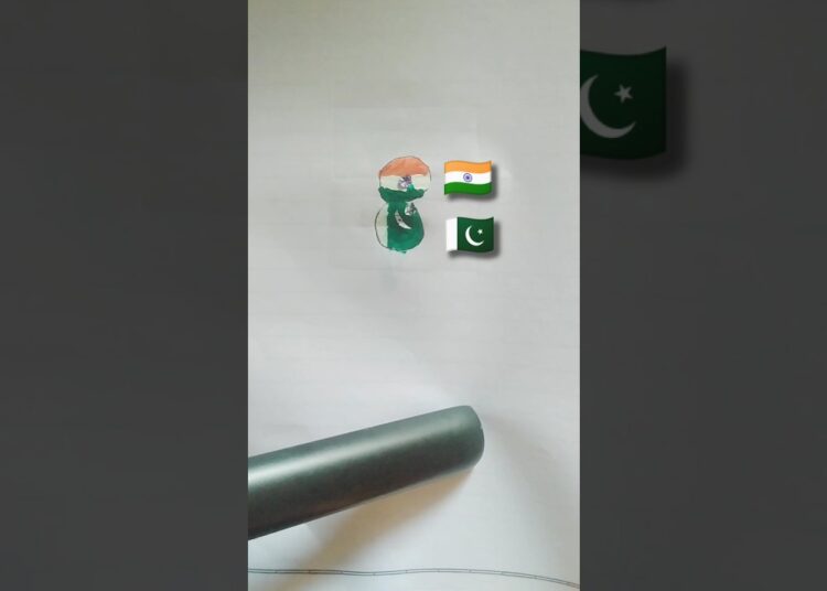 🇮🇳♥️🇵🇰 | #art #artist #artwork #artshorts #india #pakistan #15august #viral #trending #shortsfeed
