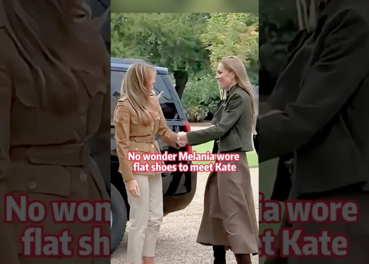 No wonder Melania wore flat shoes to meet Kate #shorts #celebrity #famous #catherine #melaniatrump