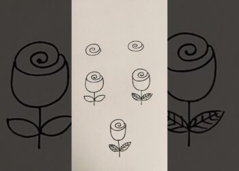 Easy steps to draw a Rose #art #trending #viral #rose