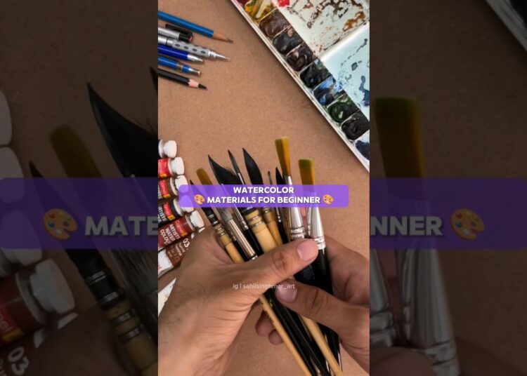 Watercolor material for beginner 🎨 #artist #drawingtutorial #drawingclass