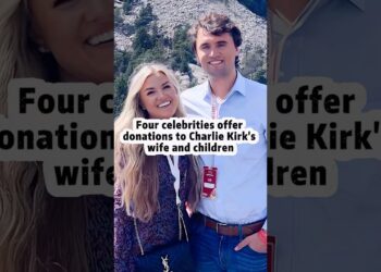 Four celebrities offer donations to Charlie Kirk’s wife and children #shorts #celebrity #charliekirk