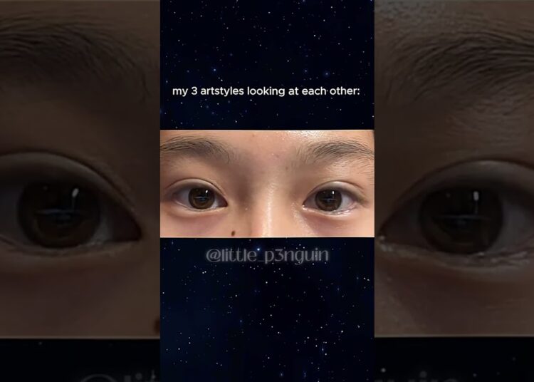 my 3 artstyles looking at each other: || #art #trend #fyp #digitalart #viral #youtubeshorts #shorts