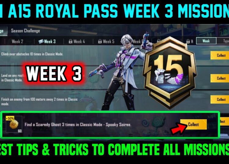 A15 RP WEEK 3 MISSION / BGMI WEEK 3 MISSIONS EXPLAINED / A15 ROYAL PASS WEEK 3 MISSION C9S25 WEEK 3