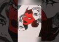 “Red Devil’s Gaze”❤️👀॥ #drawing #art #illustrative #illustrationnation #artist #sketch #shortsfeed