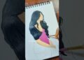 Draped in Pink Elegance🌸💗 #art #shorts #painting #rajlaxmiarts