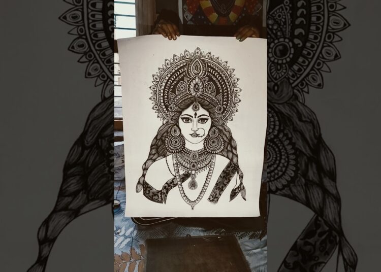 Shri Mata Lakshmi ka sketch @artistamrita97 #lakshmi #lakshmipuja #art #drawing #sketch #artist