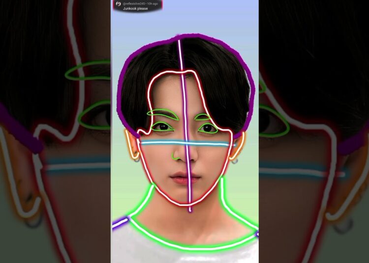 uske aakhomain phela kajal, how to draw Jungkook BTS #art #btsmember #goviral #drawing #v #jungkook