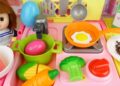 Kitchen cart and Baby Doll toys surprise eggs baby doli play