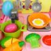 Kitchen cart and Baby Doll toys surprise eggs baby doli play
