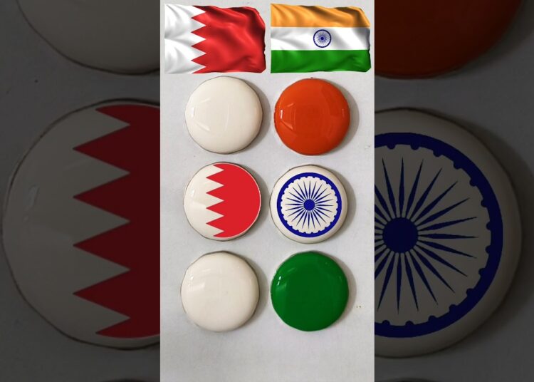 🇧🇭🇮🇳 | Water drops painting | Flag art #shorts #artist #art #independenceday #bahrain #india #viral