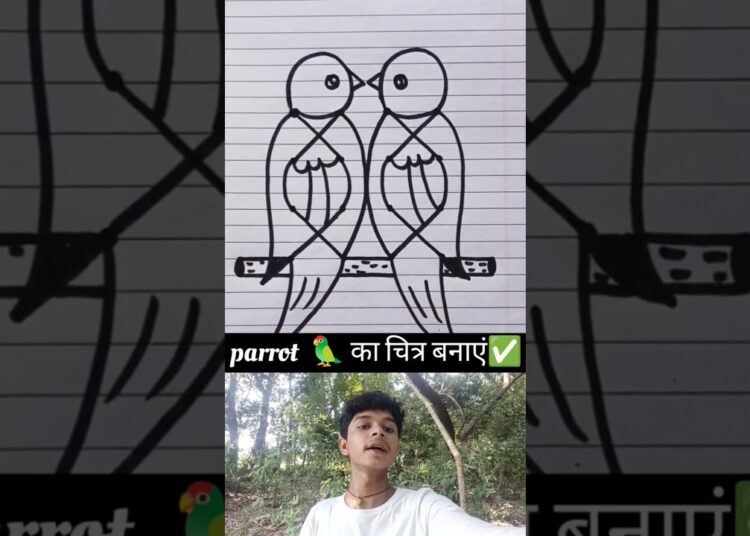 parot ka Chitra kaise banaen 🤔🦜#parrot #artist #chitra #viral #shorts