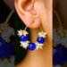 Stylish Blue Bead Hoop Earrings | Party Wear Jewellery Trend 2025 #art #diy #jewellery