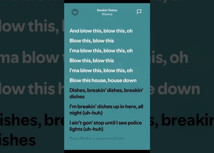 Breakin’ Dishes – Rihanna (Lyrics)