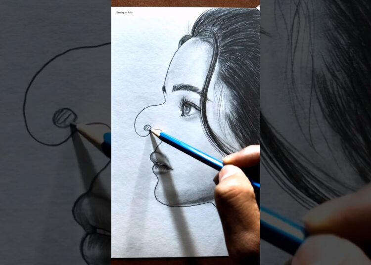 Face drawing hack 😱❤️✍️ #art #artist #cartoon #drawing #satisfying #paint #shorts #viral