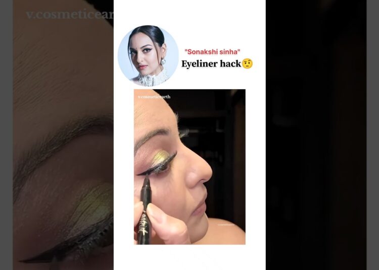 Sonakshi sinha eyeliner hack 😍❣️#shorts #celebrity #bollywood #sonakshisinha #eyeliner #makeup