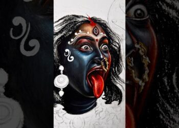 Maa Kali Drawing, #shorts #art #drawing #kali #diwali