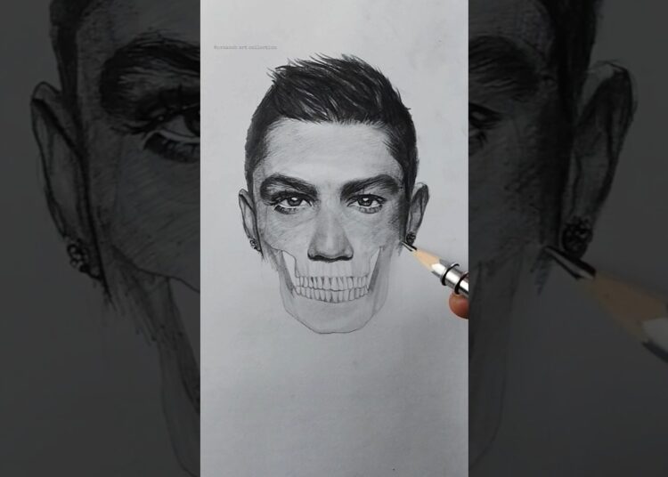 How to draw cristiano ronaldo ☠️  #art #artist #cartoon #drawing #satisfying #paint #shorts #ronaldo