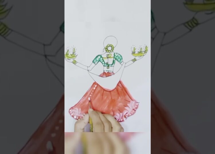 Beautiful girl painting drawing #diwali #HappyDiwali #Diwalidrawing #shorts #art #artwork #artist