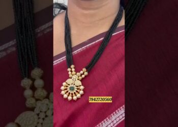 This Black Beads Made with Unique Pendant It Gives You Royal Look WhatsApp 7842720560 #blackbeads