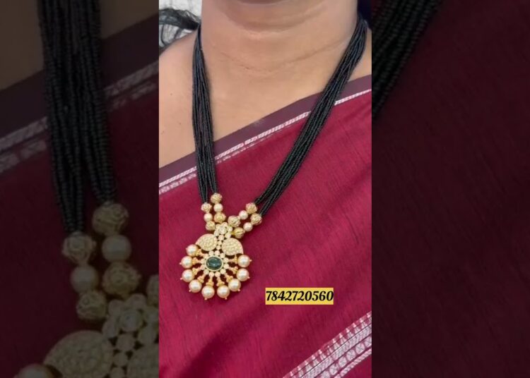 This Black Beads Made with Unique Pendant It Gives You Royal Look WhatsApp 7842720560 #blackbeads