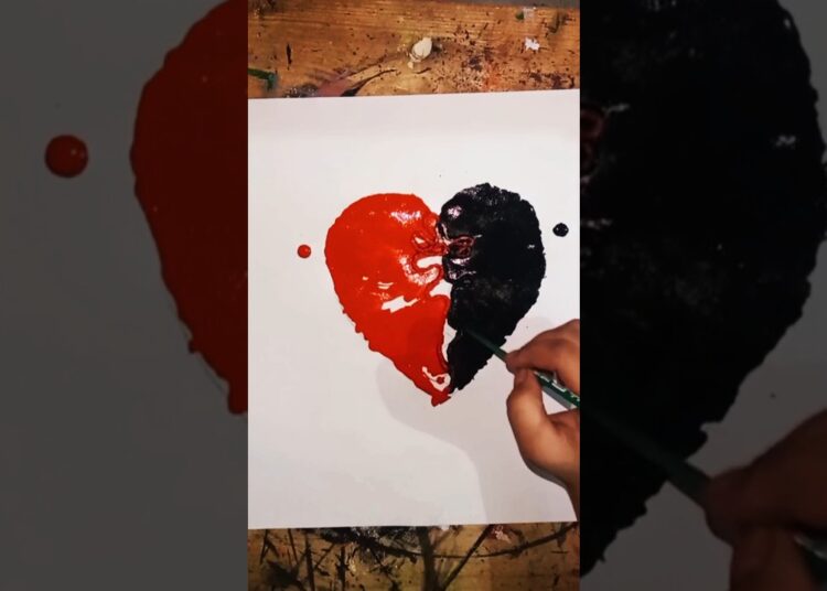 ❤️🖤 #youtube #art #painting  #viralshorts #trending