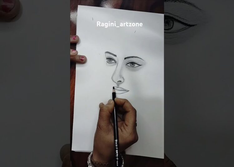 Beautiful features of woman #sketch #charcoal #drawing #art #shorts
