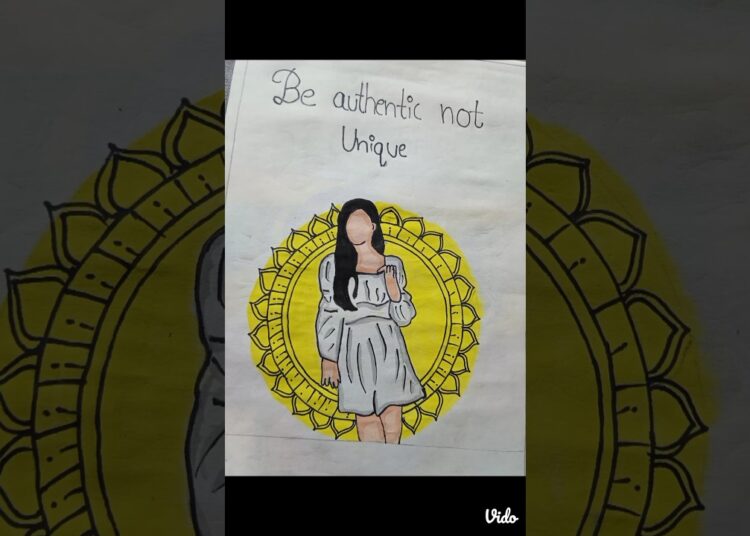 Be Authentic not unique || girl Painting ||mandala art  #art #viral #painting
