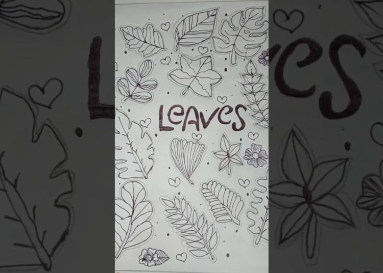 Leaves Doodle art || #art #viral #shorts