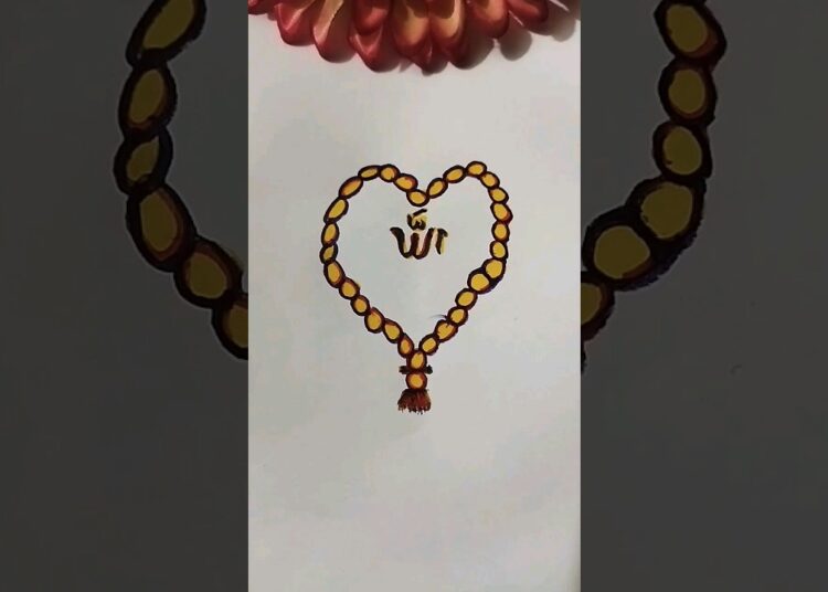 Colour drawing easy and beautiful ❤️#shorts #easy #easydrawing #trending#art#allah #tasbih #ytshorts