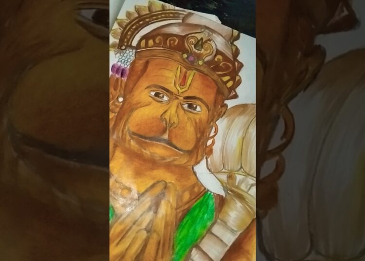 Hanuman ji ki drawing#art ##drawing #drawsketch #sketch #shortsviral #trending #sketching #anubhav