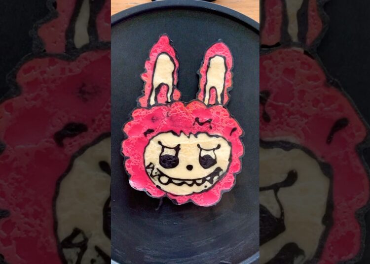 Pink Labubu Doll Pancake Art for Kids 👧