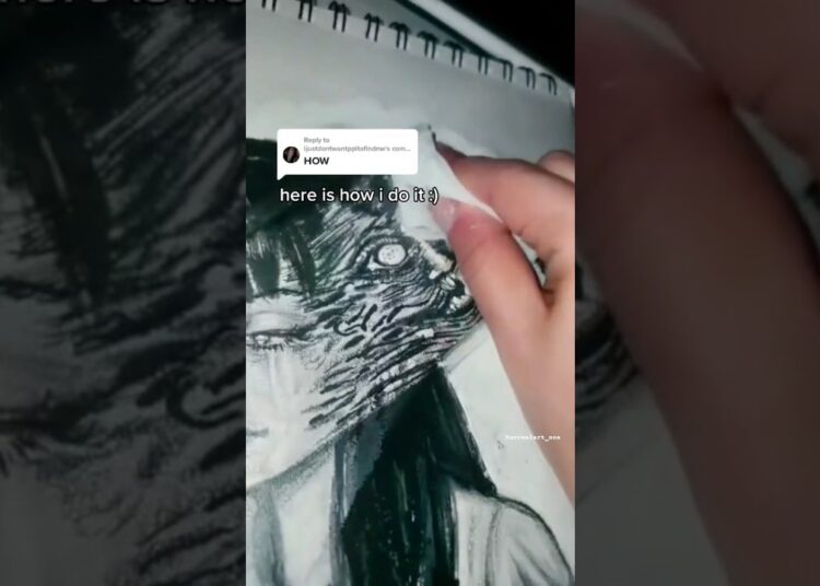 How I made my most viral art video 🎯 #tutorial #creative #junjiitocollection #artist