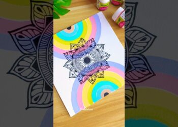 Draw an easy and simple mandala with me 🌈⛅️✨ #art #shortsvideo #pastel #colors #mandala #drawing