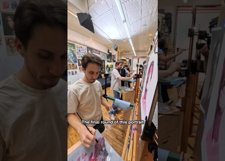 Four Artists Fight in an Oil Painting Battle