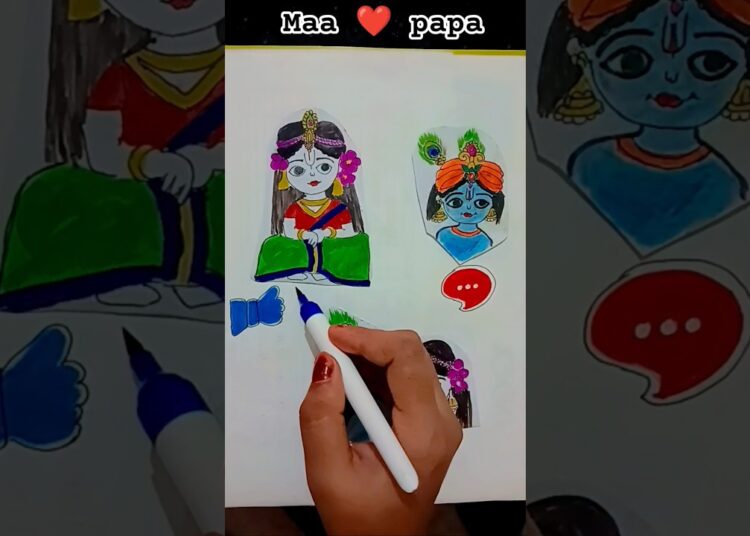 maa and papa ❤️🔥#shorts #reetasharma ka art 🎨#viralvideo #trending #drawing #artwork