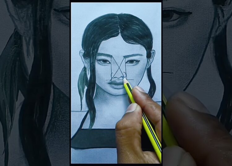 Face Drawing techniques… #art #ytshorts #drawing #technique #artwork #artist #jennie