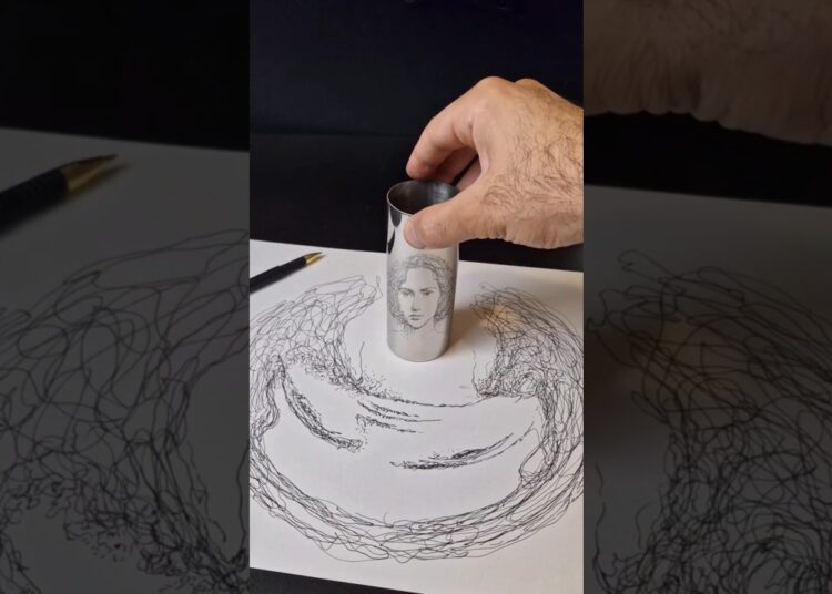 Cylindrical Anamorphic Art 🔥 #amazing