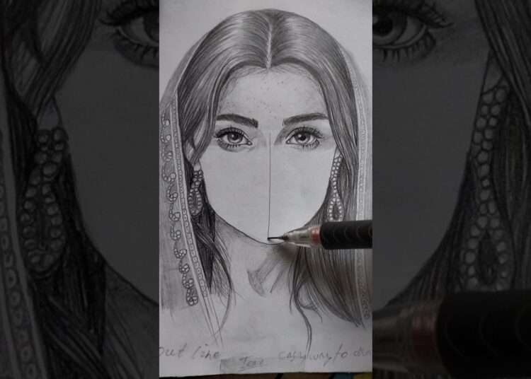 Face Drawing technique 🤗❤️#shorts #art #drawing #artist #satisfying