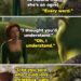 Images of Shrek and Fiona discussing Fiona having said "who could love a hideous, ugly beast" with shrek not realizing she was talking about herself
