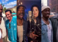 Images of people resembling Tupac Shakur, Kobe Bryant, Elvis Presley, Michael Jackson, and The Notorious B.I.G., smiling and interacting.