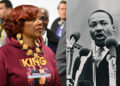ATLANTA, GEORGIA - JANUARY 20: Dr. Bernice A. King attends The 2025 CFP National Championship Ohio State v Notre Dame at Mercedes-Benz Stadium on January 20, 2025 in Atlanta, Georgia.

NEW YORK - SEPTEMBER 10: Martin Luther King Speaking on September 10, 1963 in New York, New York.