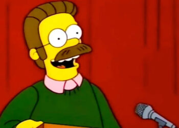 Ned Flanders on the microphone.